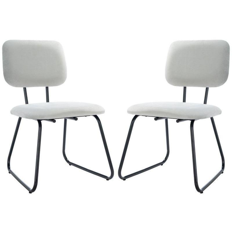 Modern Velvet Parsons Side Chair with Metal Hairpin Legs - Black