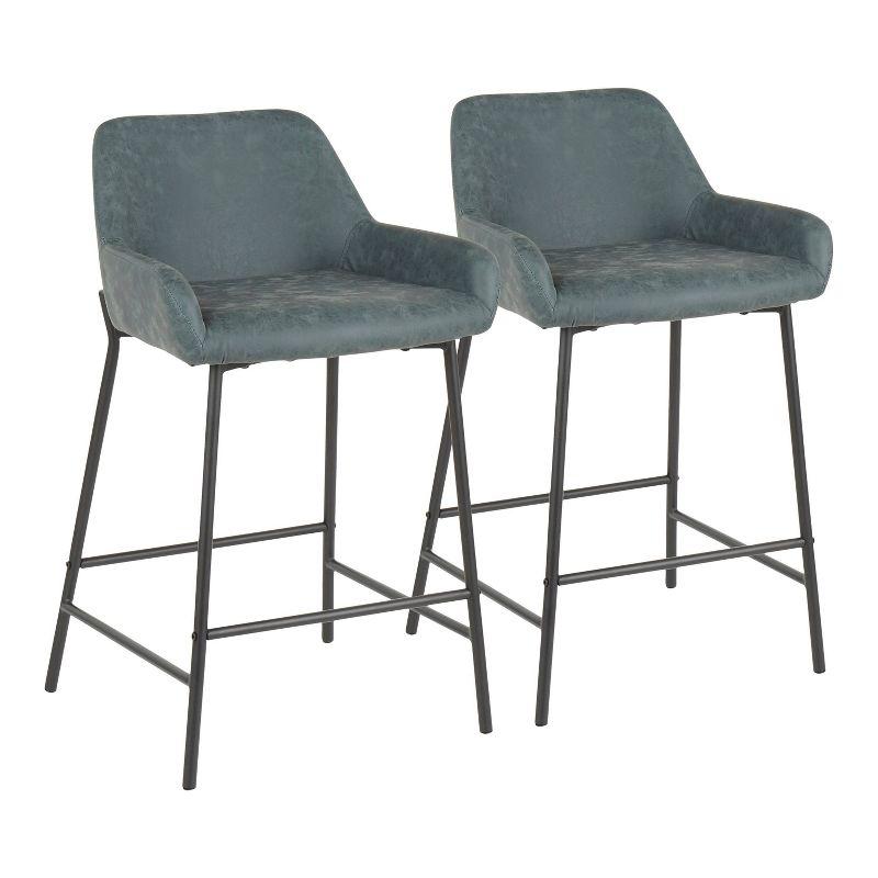 Set of 2 Daniella Industrial Counter Height Barstools - LumiSource