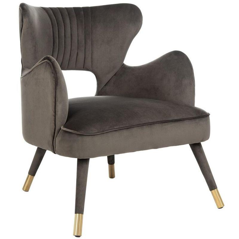 Blair Wingback Accent Chair - ACH4504 - Shale/Gold - Safavieh