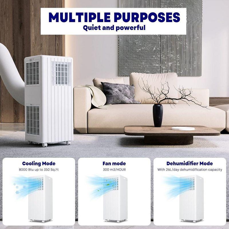 8000Btu Portable Air Conditioner, 3 in 1 portable ac unit with fan