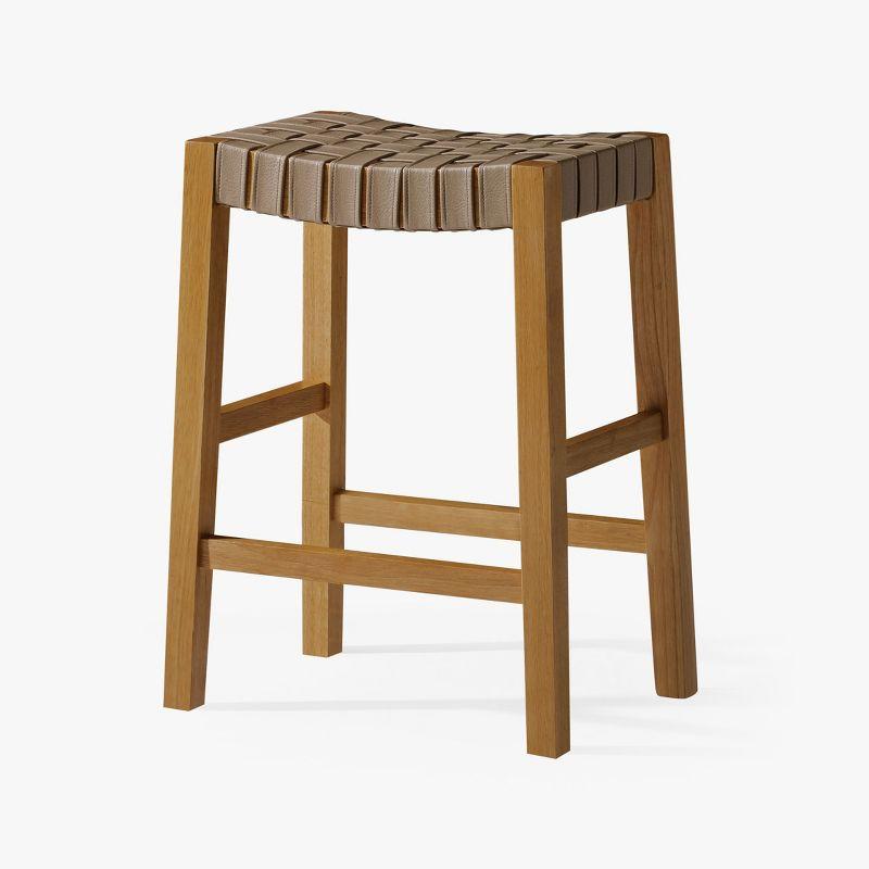 Maven Lane Maven Lane Emerson Kitchen Stool with Vegan Leather Upholstery