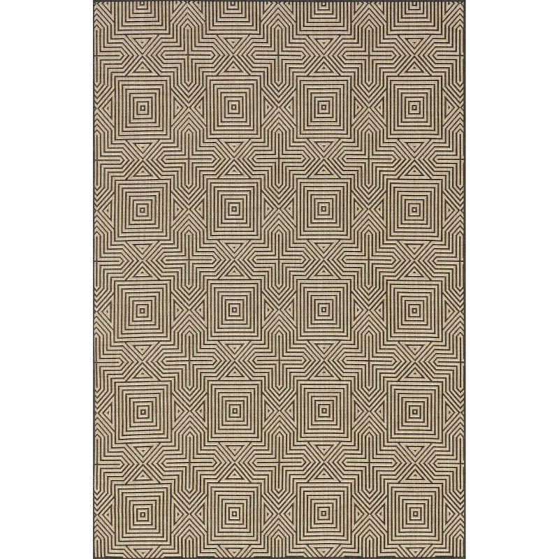 Charcoal Reversible Rectangular Synthetic Indoor/Outdoor Rug