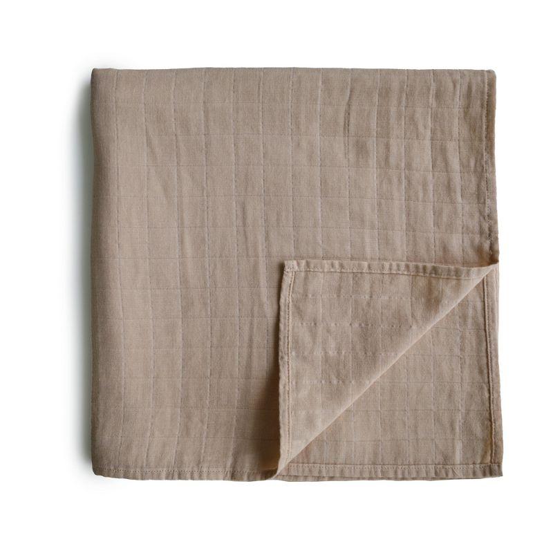 Organic Cotton Muslin Swaddle Blanket Natural One Size