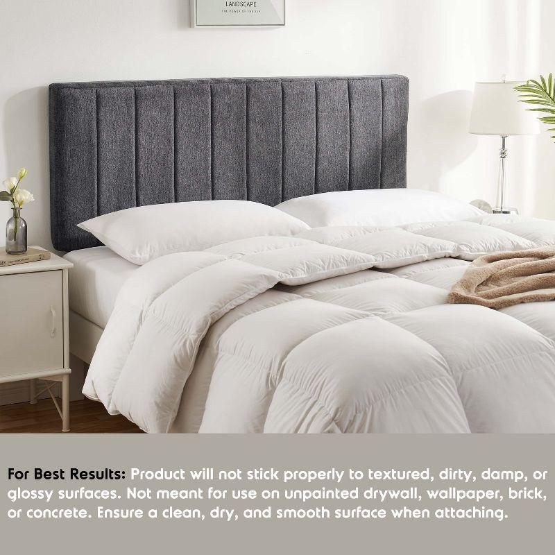 Upholstered Queen Headboard - Easy Assemble Wall Mounted Headboard with 3D Soundproof Wall Panels for Queen Size Bed - Gray
