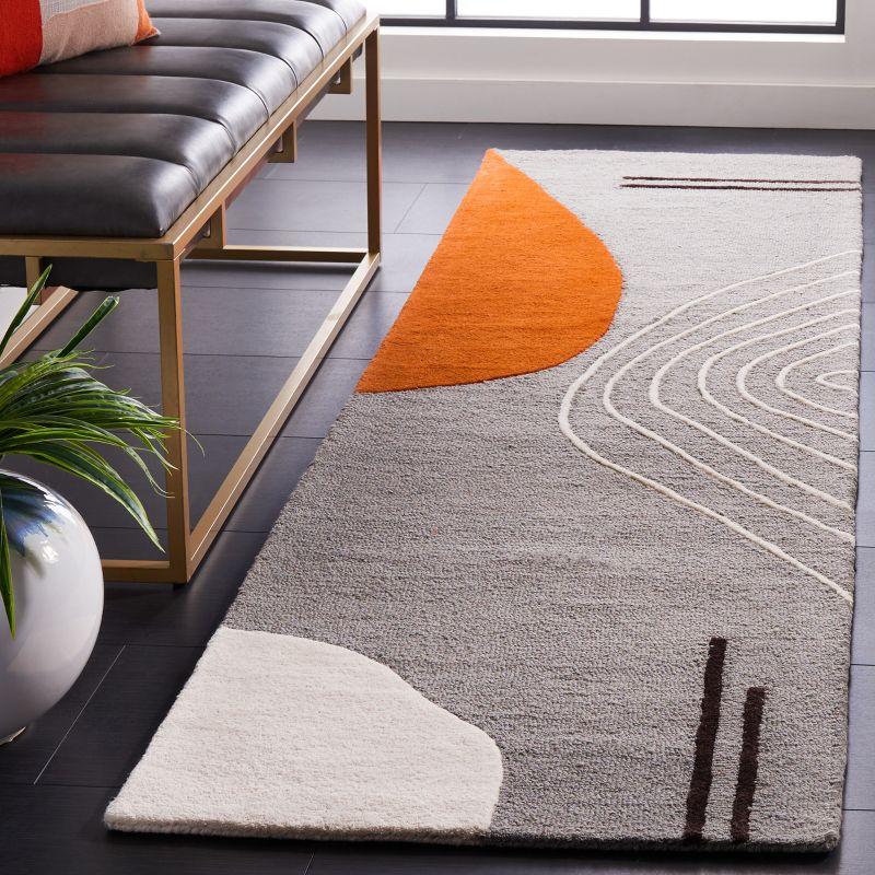 Rodeo Drive RD860 Hand Tufted Indoor Accent Rug - 2'3"x4' - Grey/Rust - Safavieh