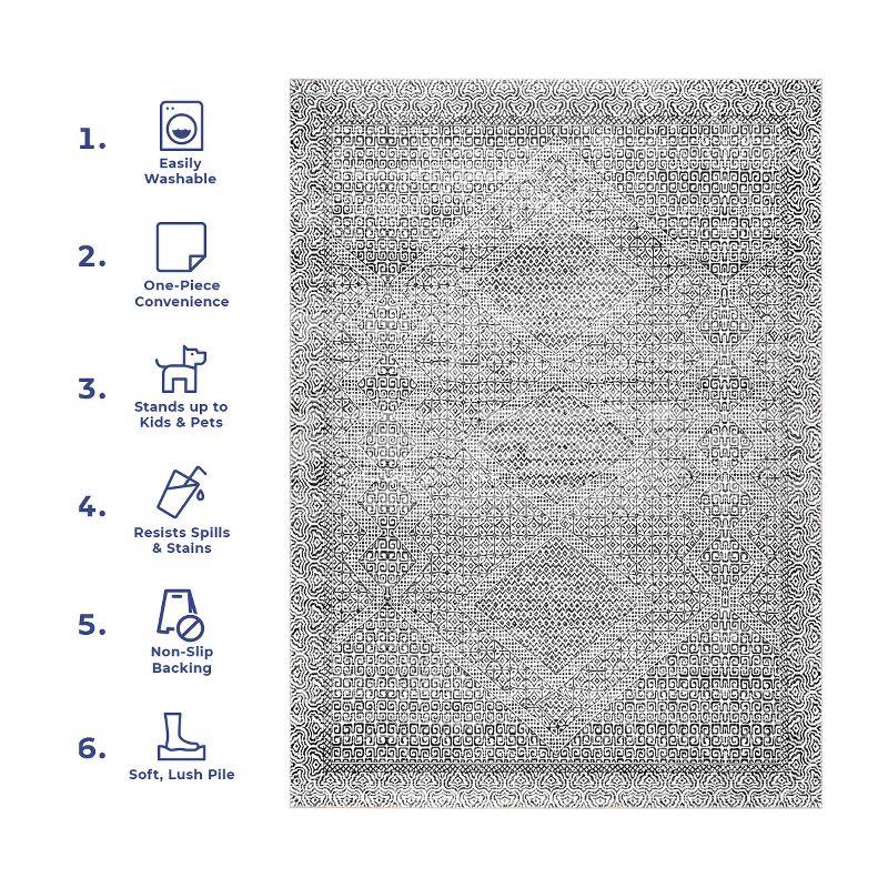 Nuloom Hart Abstract Pet Friendly Machine Washable Area Rug, 8' x 10', Grey