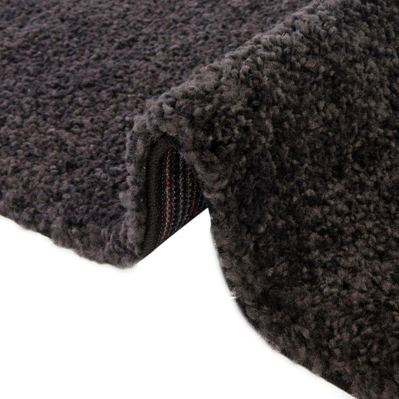 Charcoal Chic 5' x 7' Plush Shag Area Rug for Easy Care