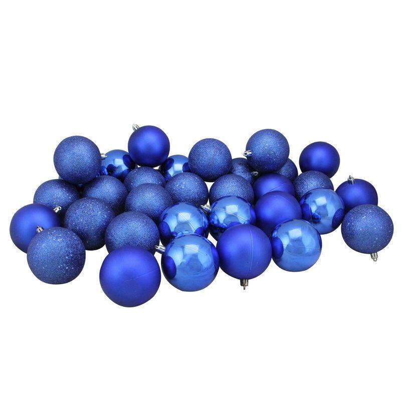 Lavish Blue Shatterproof Plastic Christmas Ball Ornaments Set