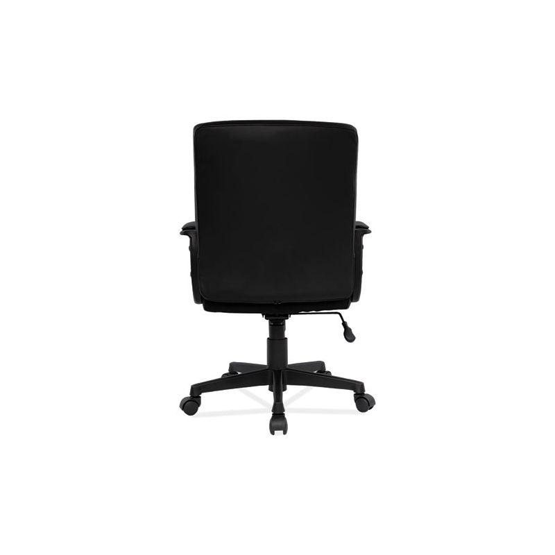 Sleek Executive Black Leather Manager Chair with Adjustable Height