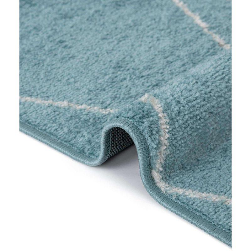 Unique Loom 4' 0 x 4' 0 Trellis Frieze Light Blue Area Rug
