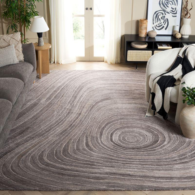 Abstract ABT153 Handmade Tufted Area Rug - Grey/Ivory - 8' X 10' - Safavieh