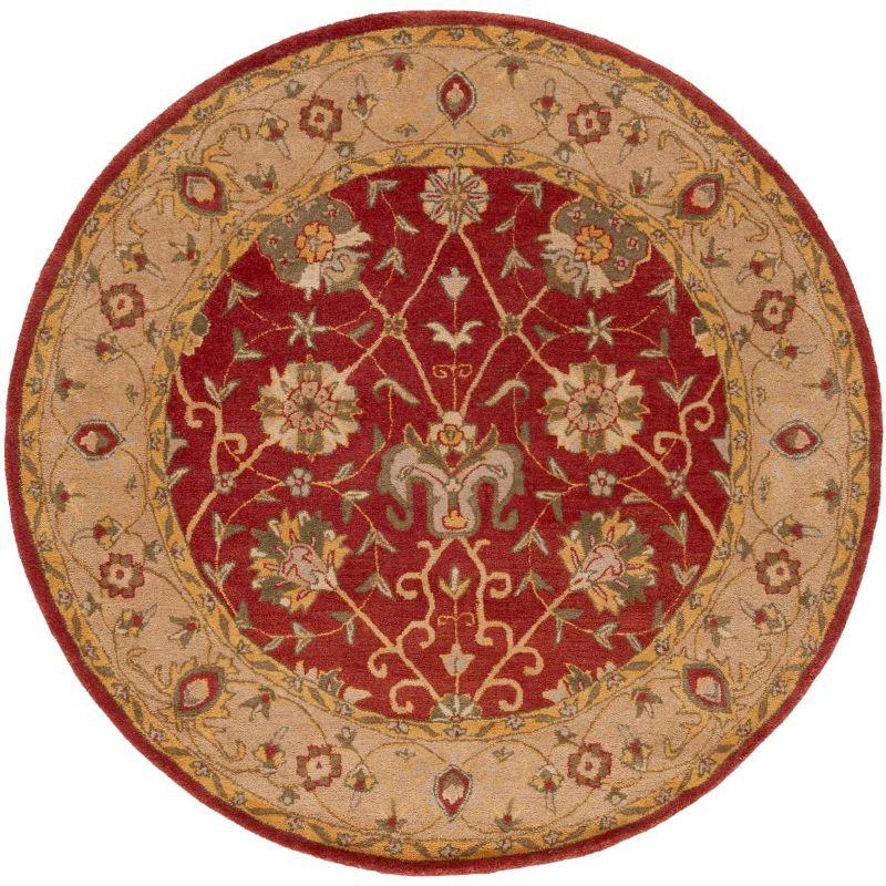 Antiquity AT21 Hand Tufted Indoor Area Rug - Rust - 8' Round - Safavieh