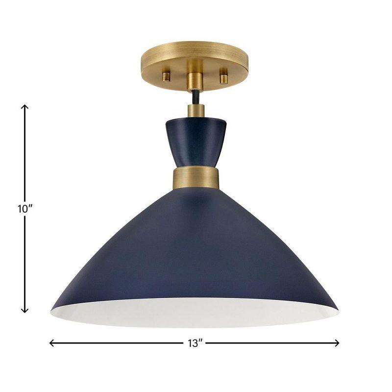 Lark Simon 1 - Light Pendant in  Matte Navy/Heritage Brass