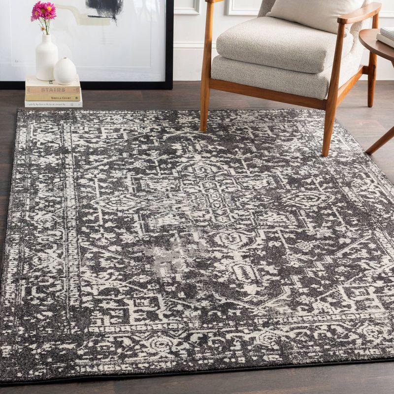 Livabliss 5'3"x7'3" Worsham Traditional Rug Black: Medium Pile, Stain & Fade-Resistant, Indoor Use