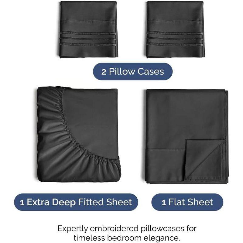 CGK Linens Extra Deep Pocket luxury Sheet Set - Solid Ultra Soft & Cooling Sheet Sets
