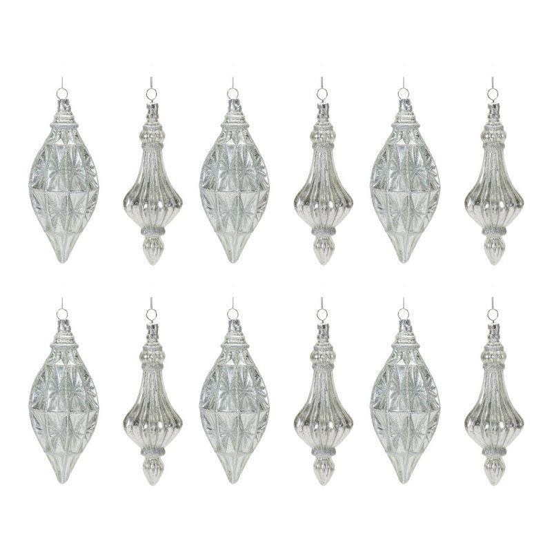 Melrose Glittered Glass Drop Ornament (Set of 12)