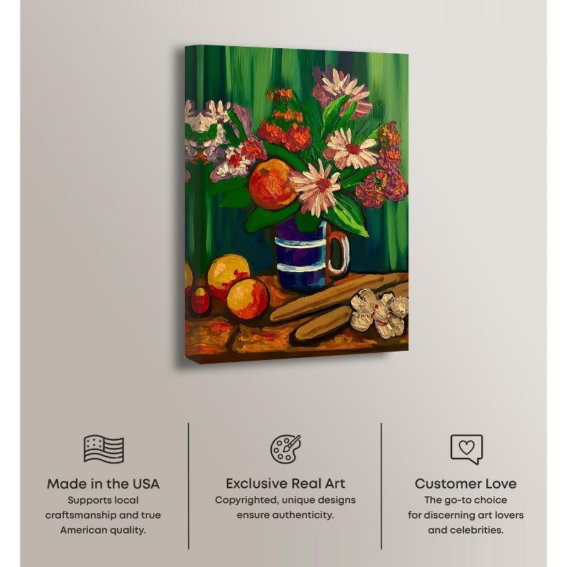 Art Remedy Floral Vase and Fruits