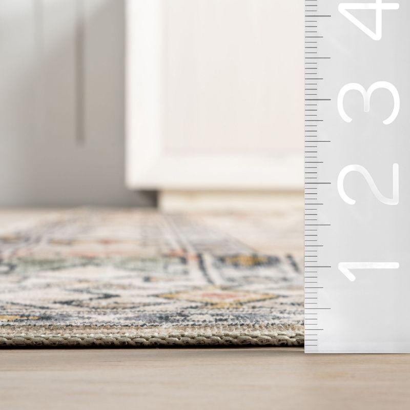 Nuloom Mae Medallion 2x3 Machine Washable Accent Indoor Area Rug for Living Room Bedroom Dining Room Entryway Kitchen, Peach/Ivory