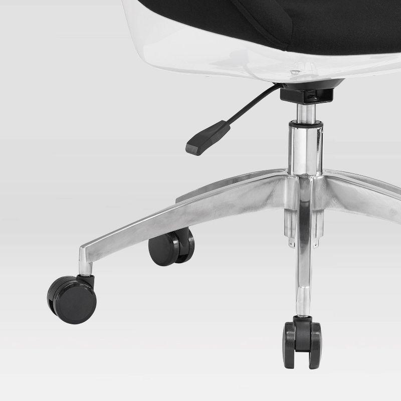 Upholstered Office Task Chair Black - Techni Mobili: Swivel, Lumbar Support, Adjustable Height