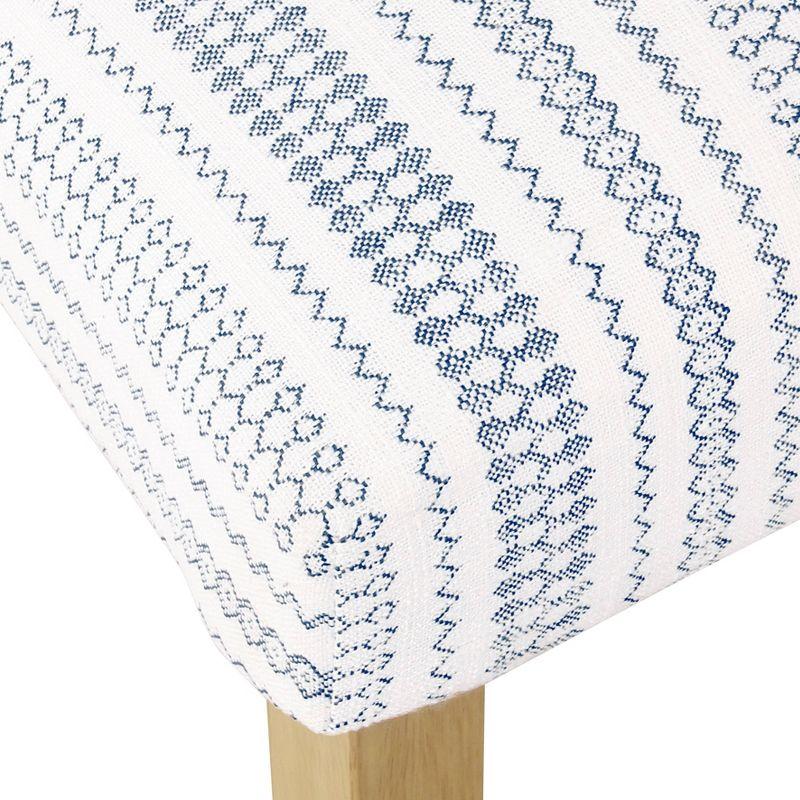 HomePop Set of 2 Parson Dining Chair Blue Farmhouse Stripe: Upholstered, Foam-Filled, Hardwood Frame