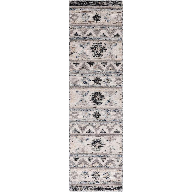 Manhattan MAN353 Hand Woven Runner Rug - Ivory/Black - 2'3"x8' - Safavieh.