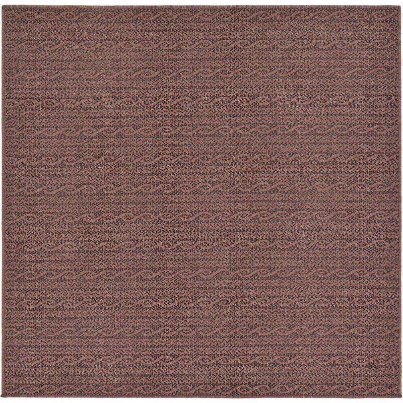 Unique Loom 6' 1 x 6' 1 Square Brown Outdoor Modern Links Area Rug