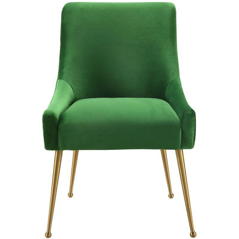 Beatrix 19'' H Velvet Upholstered Metal Parsons Chair