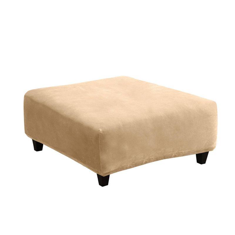 Stretch Pique Large Ottoman Slipcover - Sure Fit