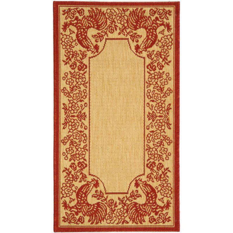 Natural Red Rectangular Synthetic Outdoor Area Rug