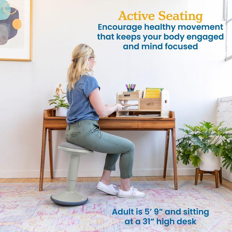 ECR4Kids ECR4Kids Sitwell Wobble Stool with Cushion, Adjustable Height, Active Seating