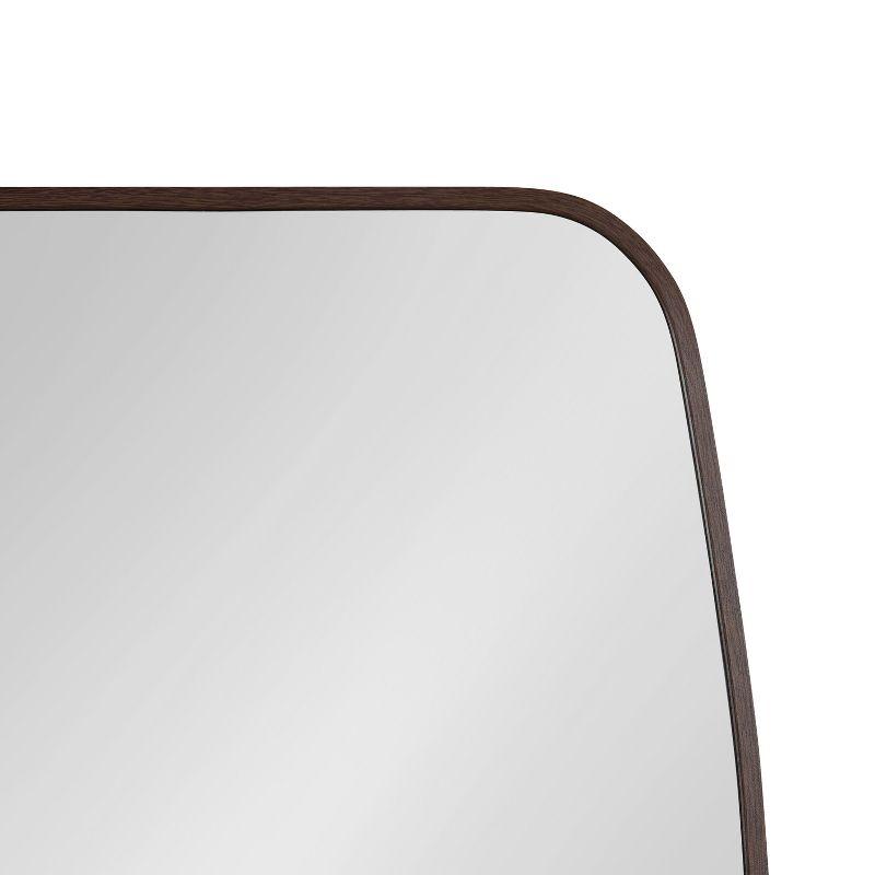 Zayda 20x28 Walnut Brown Slim Frame Mid-Century Modern Mirror