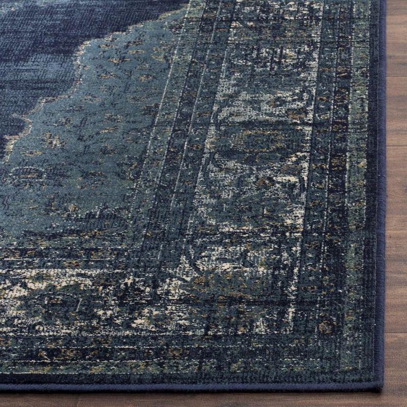 Vintage VTG122 Power Loomed Indoor Area Rug - Navy - 6'7"x9'2" - Safavieh.
