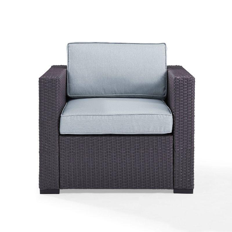 Biscayne Outdoor Wicker Armchair with Mist Cushions