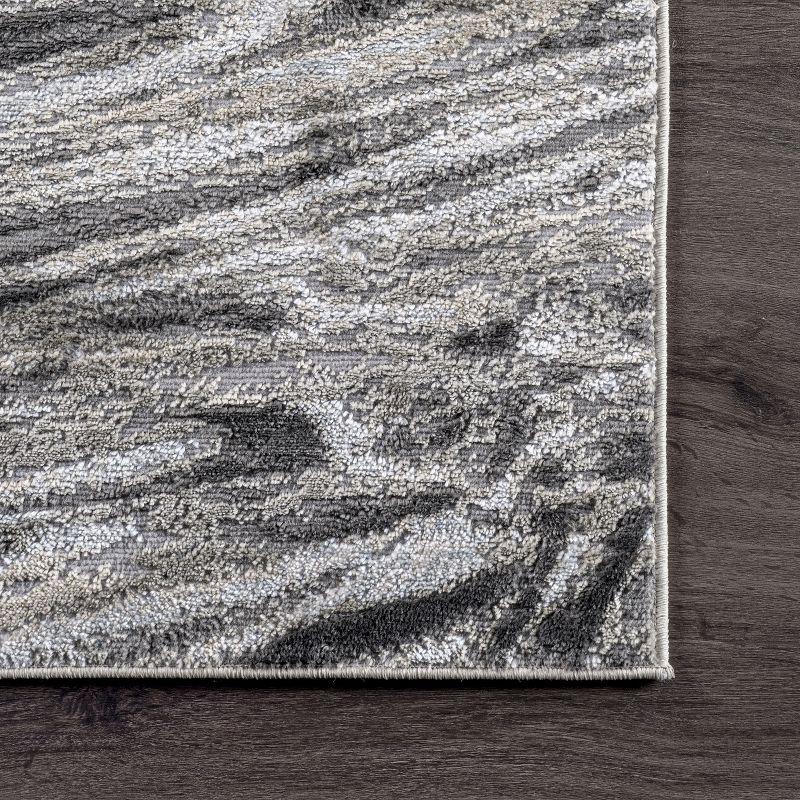 Abstract Braided Marble 5'x8' Area Rug in Gray Synthetic