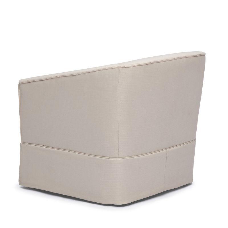 Comfort Pointe Elm Skirted Swivel Accent Chair Linen: Polyester Upholstery, No Assembly, Foam Fill