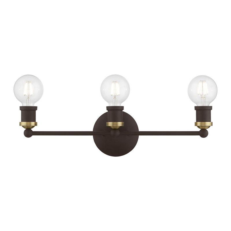 Livex Lighting Lansdale 3 - Light Vanity in  Bronze/Antique Brass