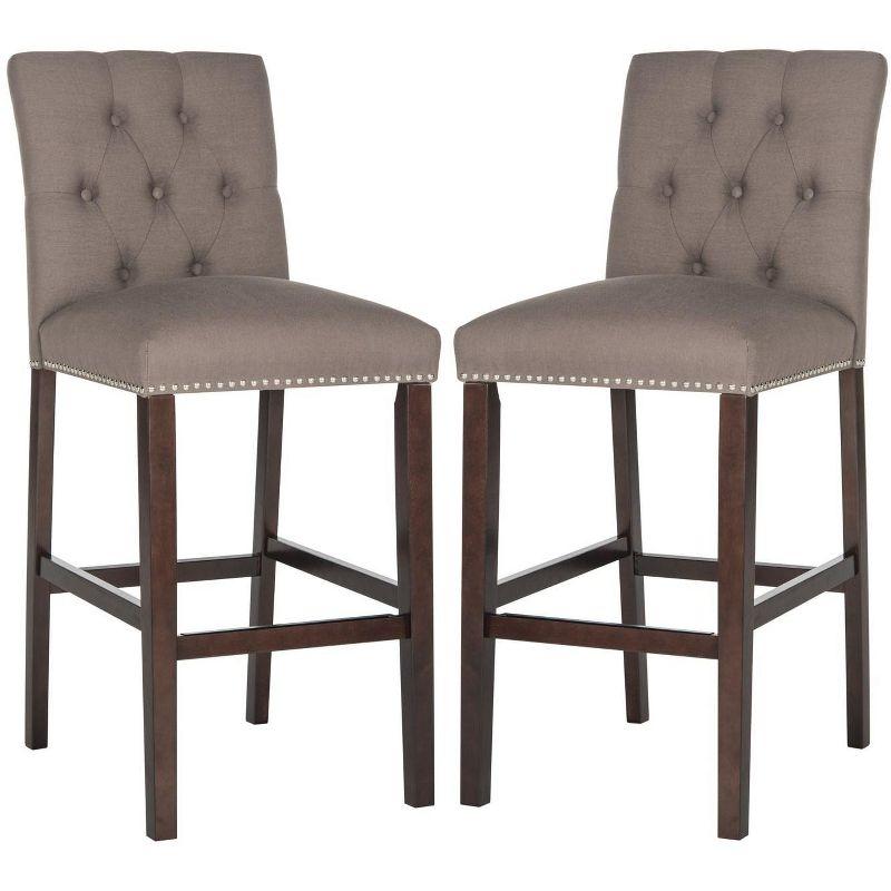 Norah Bar Stool (Set of 2) - FOX6210 - Dark Taupe - Safavieh Couture