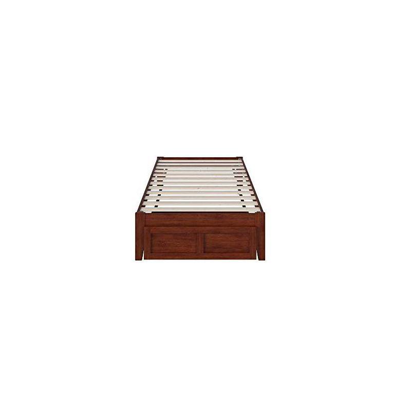 AFI Furnishings Colorado Twin Bed with Foot Drawer and USB Turbo Charger in Walnut