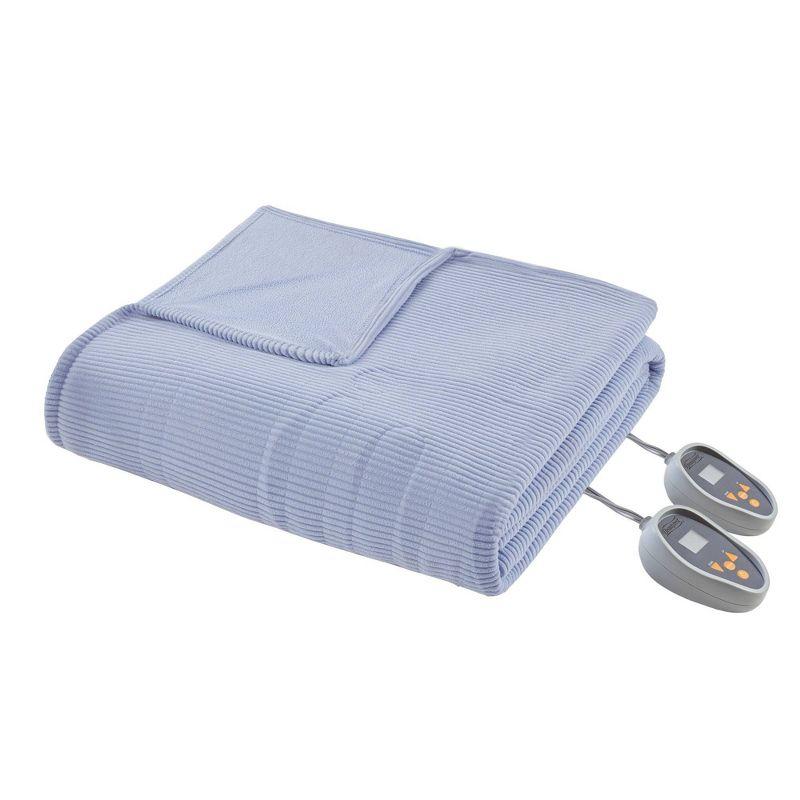 King Size Blue Knitted Fleece Reversible Blanket