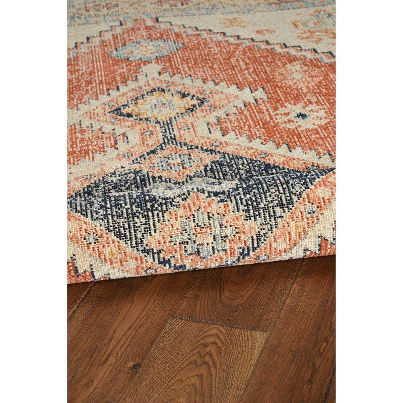 Ivory and Rust Flat Woven Chenille Rug 3' x 5'