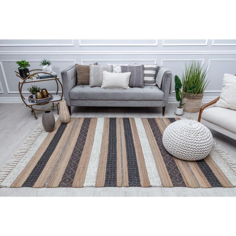 Rugs America Piper PI15A Farmhouse Textured/Stripe Area Rug