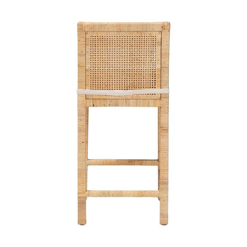 Sofia Wood and Rattan Counter Height Barstool Natural - bali & pari