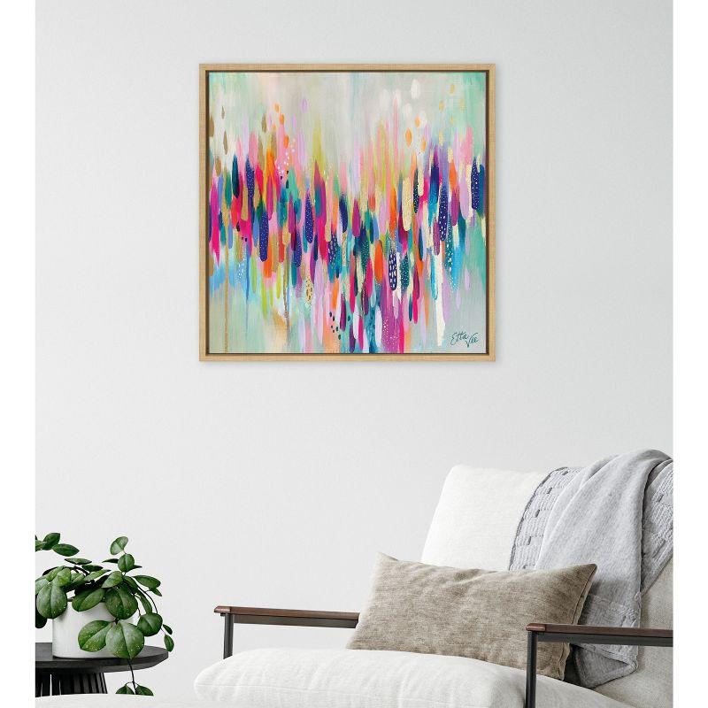 Kate & Laurel All Things Decor 22"x22" Sylvie Brushstroke 154 Framed Wall Art by EttaVee Bright Gold Modern Abstract Colorful Fun Wall Art