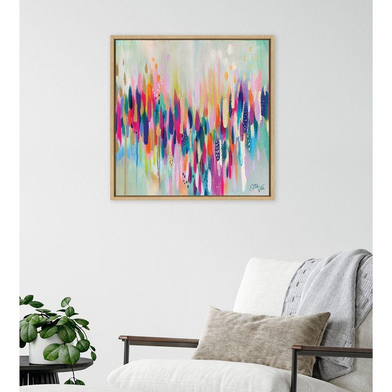 Kate & Laurel All Things Decor 22"x22" Sylvie Brushstroke 154 Framed Wall Art by EttaVee Modern Abstract Colorful Fun Wall Art