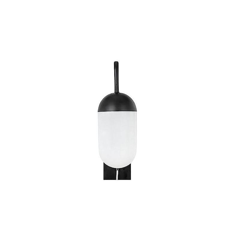 Elegant Lighting Kace 1 light Black and frosted white glass wall sconce