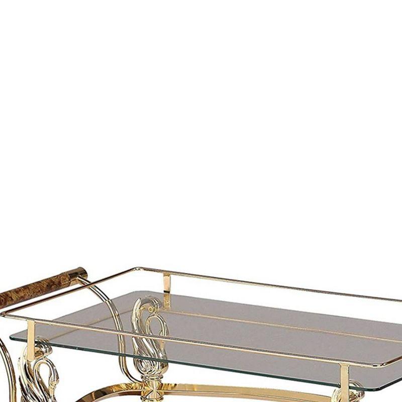 29" Helmut Kitchen Carts And Islands Gold Plated and Clear Glass - Tempered - Acme Furniture