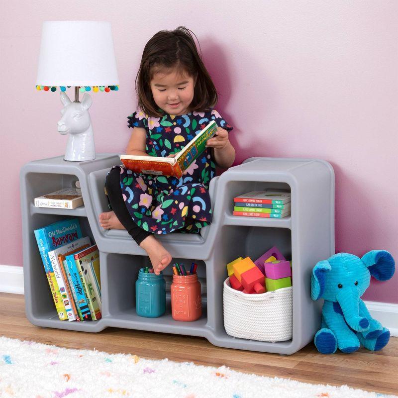 Simplay3 Cozy Gray Cubby Reading Nook for Kids