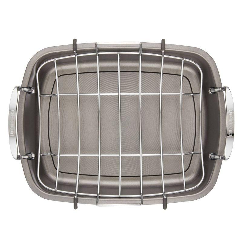 Circulon Bakeware Nonstick Roasting Pan / Roaster with Rack, 17-Inch x 13-Inch, Gray