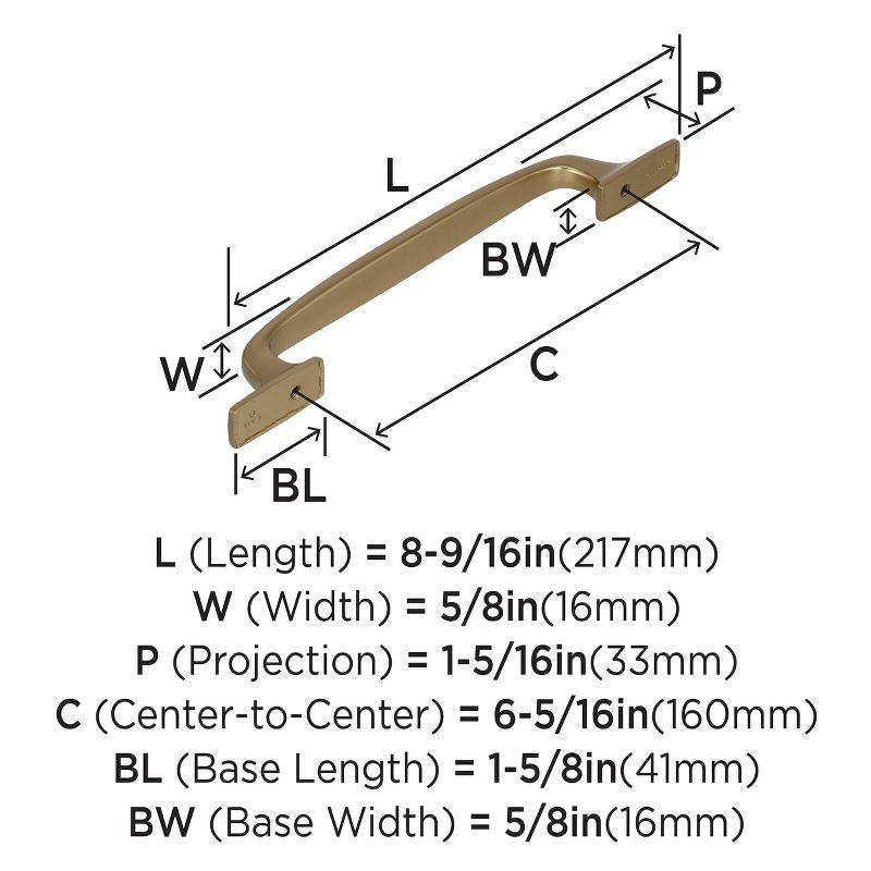 Amerock Highland Ridge 6-5/16 inch (160mm) Center-to-Center Golden Champagne Cabinet Pull
