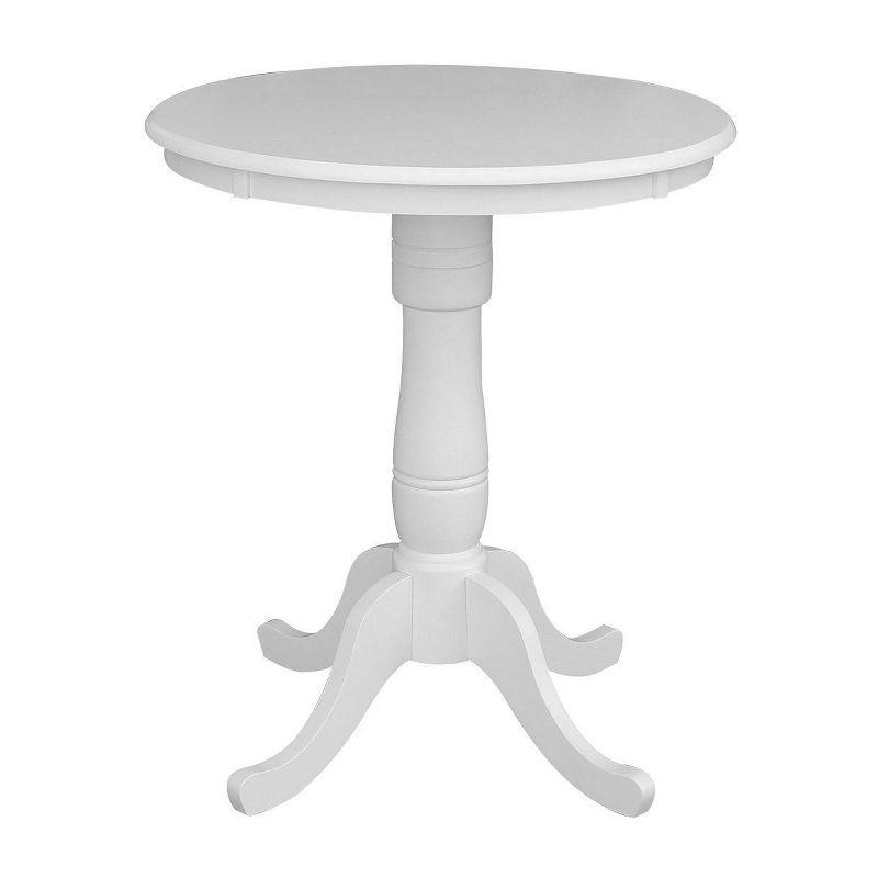 30" Round Top Pedestal Counter Table White – International Concepts: Solid Wood, Kitchen Furniture